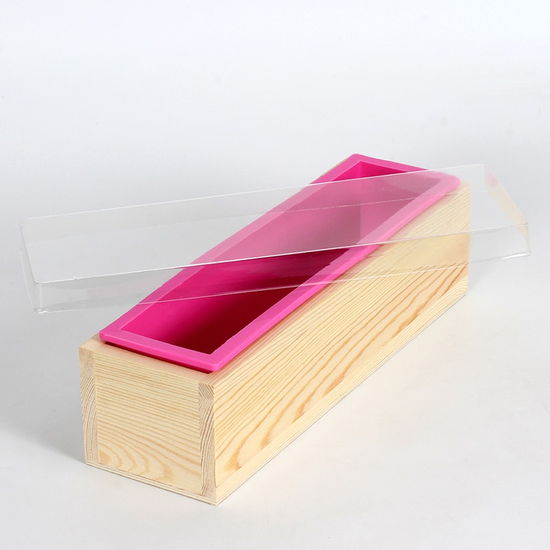 Silicone Soap Mold with Transparent Vertical Acrylic Clapboard & Flower Mat Rectangular Handmade Loaf Soap Making Tool