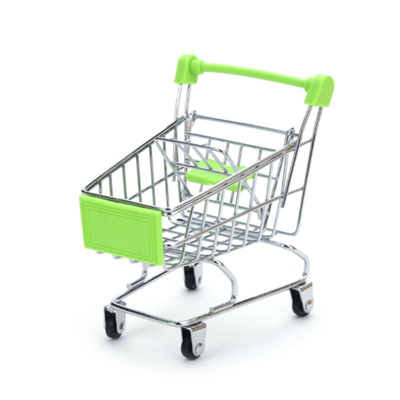 Mini Supermarket Hand Trolley Shopping Utility Cart Storage Basket Pretend Kids: GN