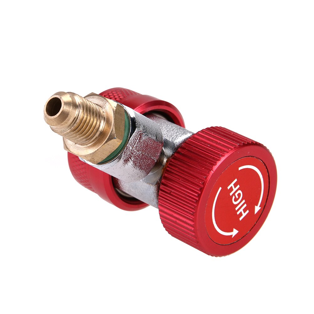 Conector rápido ajustable para aire acondicionado, adaptador de alto y bajo voltaje, conectores de acondicionamiento de aire para coche, color rojo y azul,