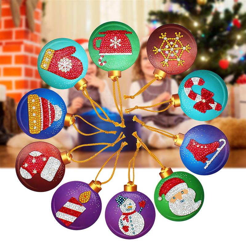10 stuks diy diamant schilderij kerstboom hanger boren speciale vorm diamant borduurwerk kerstversiering voor thuis