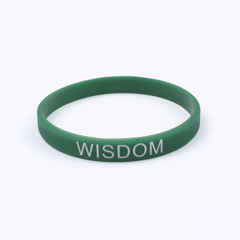 Mode Brief Siliconen Armband Voor Paar Vrouwen Meisjes Basketbal Sport Rubber Wrist Band Armbanden Vriendje Vriendin: wisdom