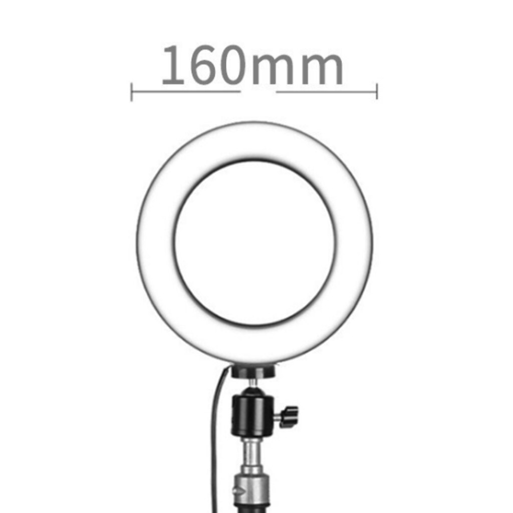 16/26cm Photography LED Selfie Ring Light three-speed Stepless Lighting Dimmable With Cradle Head For Makeup Video Live Studio: 160mm