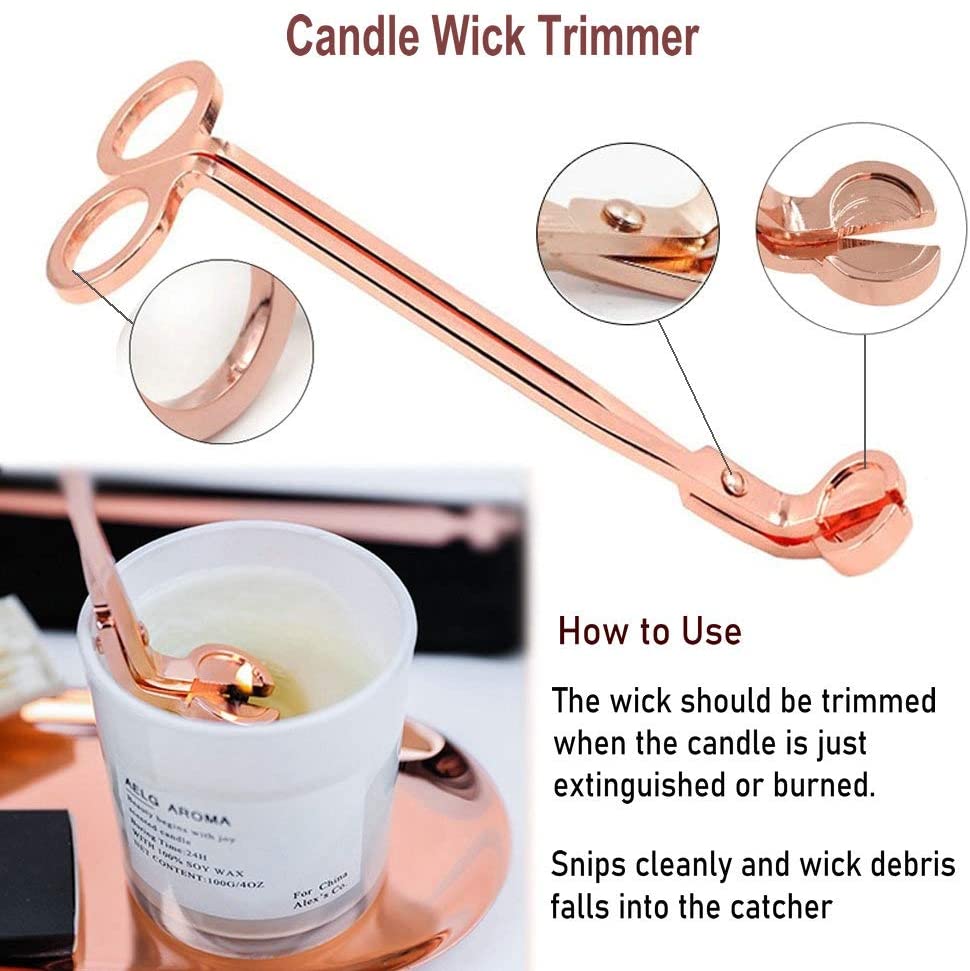 Ensemble d'accessoires pour bougies, en acier inoxydable, coupe-mèche, sans fumée, cloche, reniflard, Kit d'outils pour la maison, 3 pièces/ensemble
