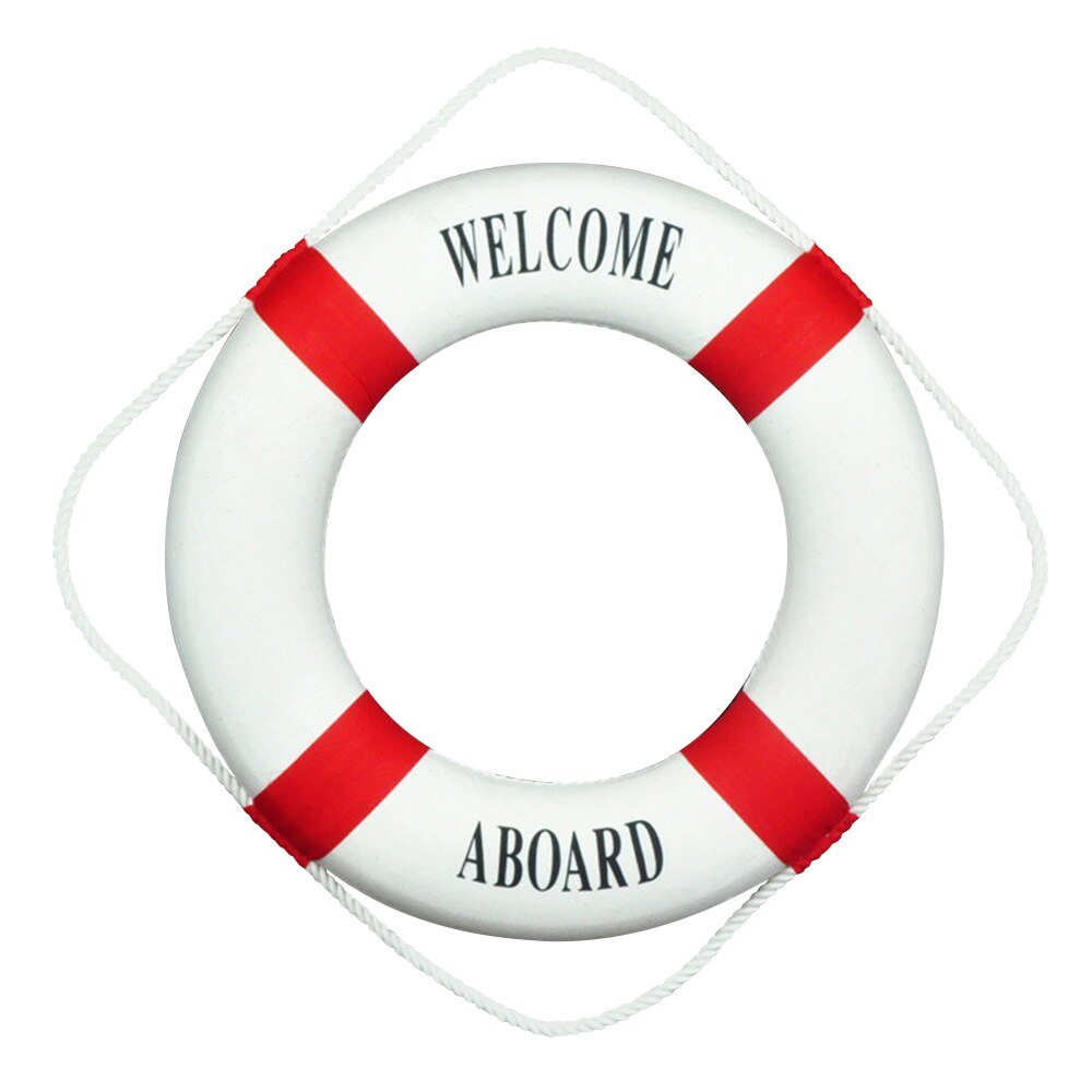 25 Cm Navy Mediteranean Zee Reddingsboei Muurstickers Opknoping Reddingsboei Voor Bar Home Decor Props Nautische Leven Ring Bruiloft ambachten: Rood