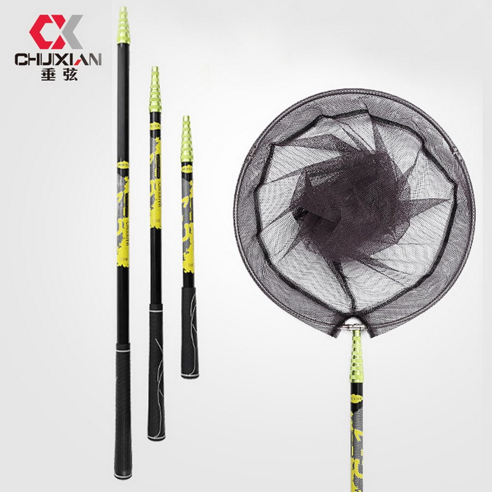 Fishing Net Fish Landing Net Foldable Collapsible Telescopic Pole Handle Durable Mesh ALS88