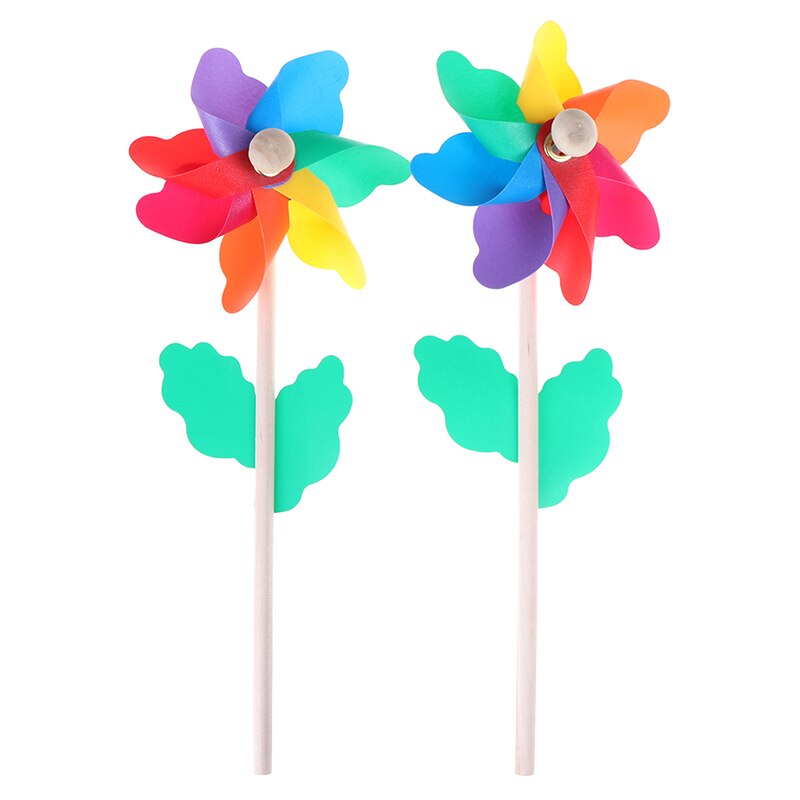 SchöNe Bunte Holz Garten Hof Partei Windmühle Wind Spinner Ornament Dekoration freundlicher Spielzeug