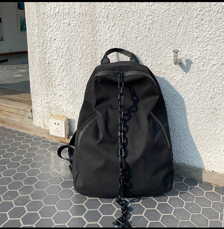 Punk Style Zipper Canvas Backpacks Large Size tTravel Bags Laptop Backpacks Casual School Bags lxg19: Default Title