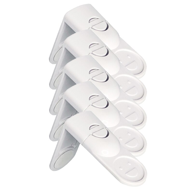 Verrou de sécurité en plastique blanc pour enfants, Anti-pincement, pour armoires à main et tiroirs: New White 5PCS