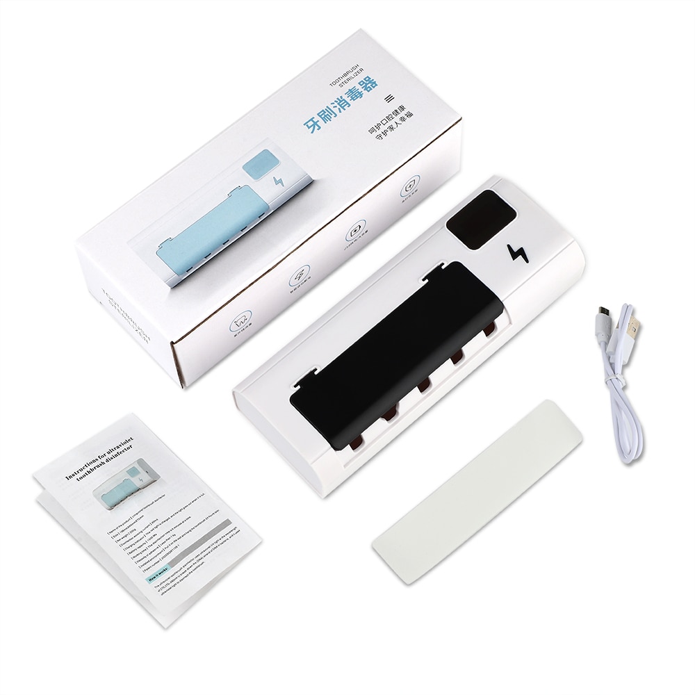 La luz UV ultravioleta para cepillo dental esterilizador montado en la pared de 5 en 1 Anti-bacterias ultravioleta para cepillo dental desinfectador cepillo de dientes