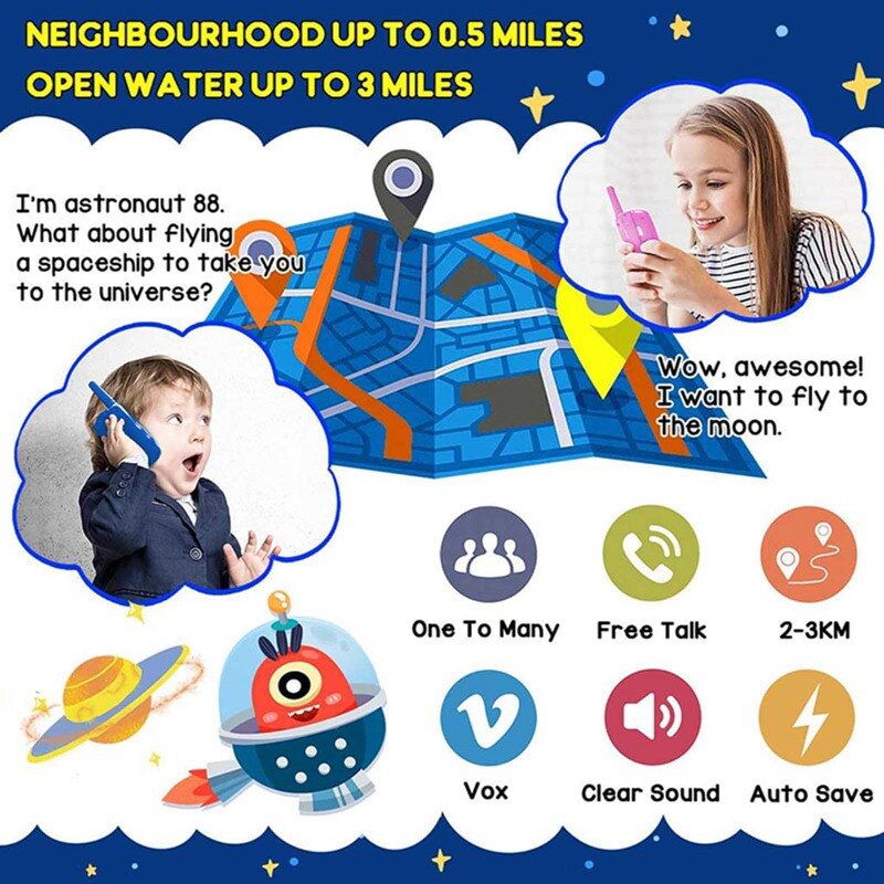 3Pcs Elektrische Veiligheid Speelgoed Talkie Walkie Enfants Twee Manier Radio Talky Jouets Pour Enfants Giet Kinderen Festival Speelgoed