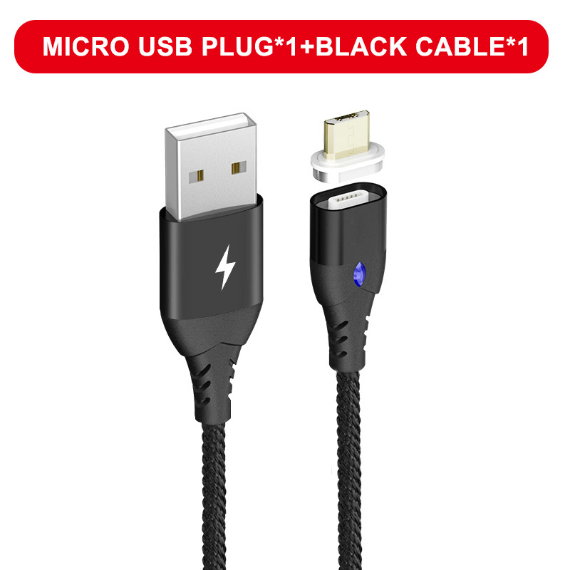 Oppselve Micro USB Charging Phone Android Data Cable Magnetic Fast Cable For iPhone Xiaomi Huawei Mobile Magnet Charger Wire 3A: Brown / 1m