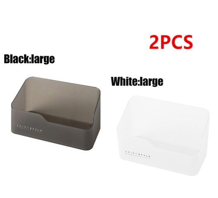 Scatola di immagazzinaggio del bagno di trucco di plastica organizzatore cosmetico Desktop Make Up custodia per gioielli articoli vari organizzatore per contenitori da tavolo: Avorio