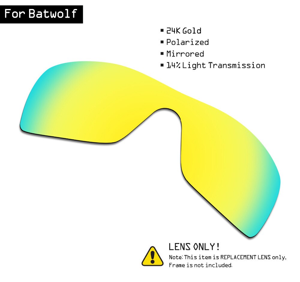 SmartVLT Gepolariseerde Zonnebril Vervanging Lenzen voor Oakley Batwolf-24 K Gold