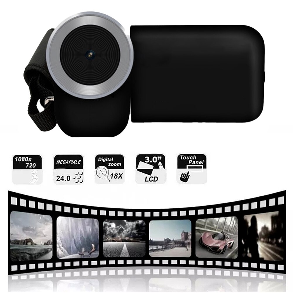 Cool 1080P HD Video Camera Camcorder 4x Digital Zoom Handheld Digital Cameras With LCD Screen 2.4''TFT LCD Camcorder DV Video