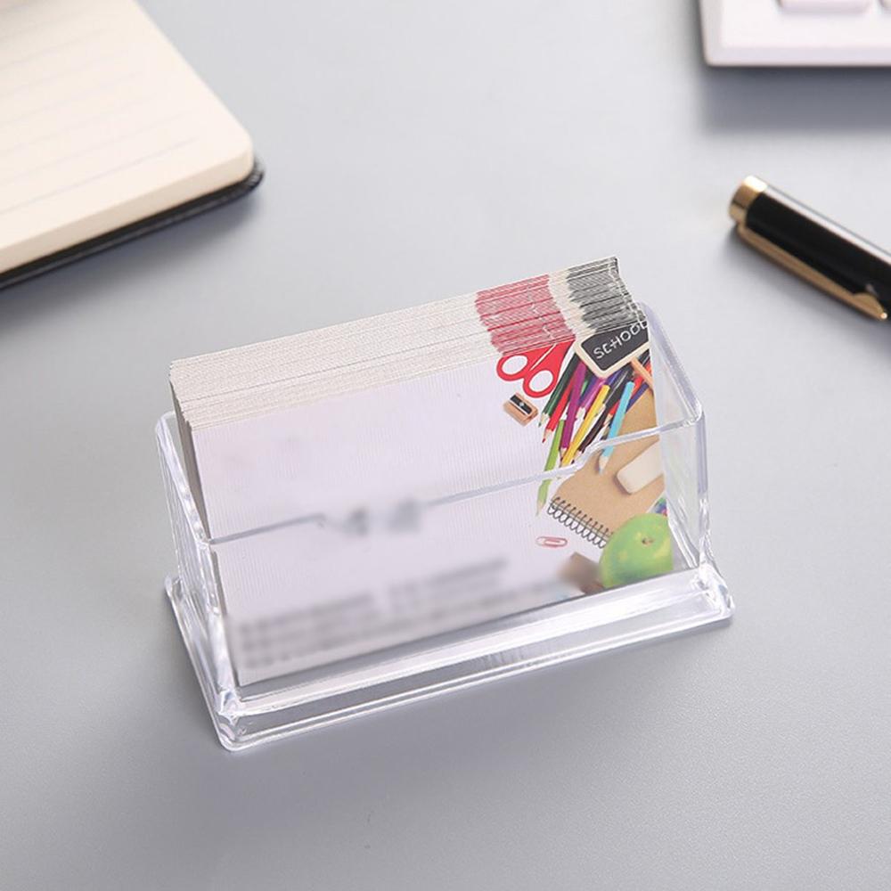 Transparent Plastic Desk Shelf Storage Display Stand Hard Access Card Cover Credit Card Case Badge Desktop Business Card Holder
