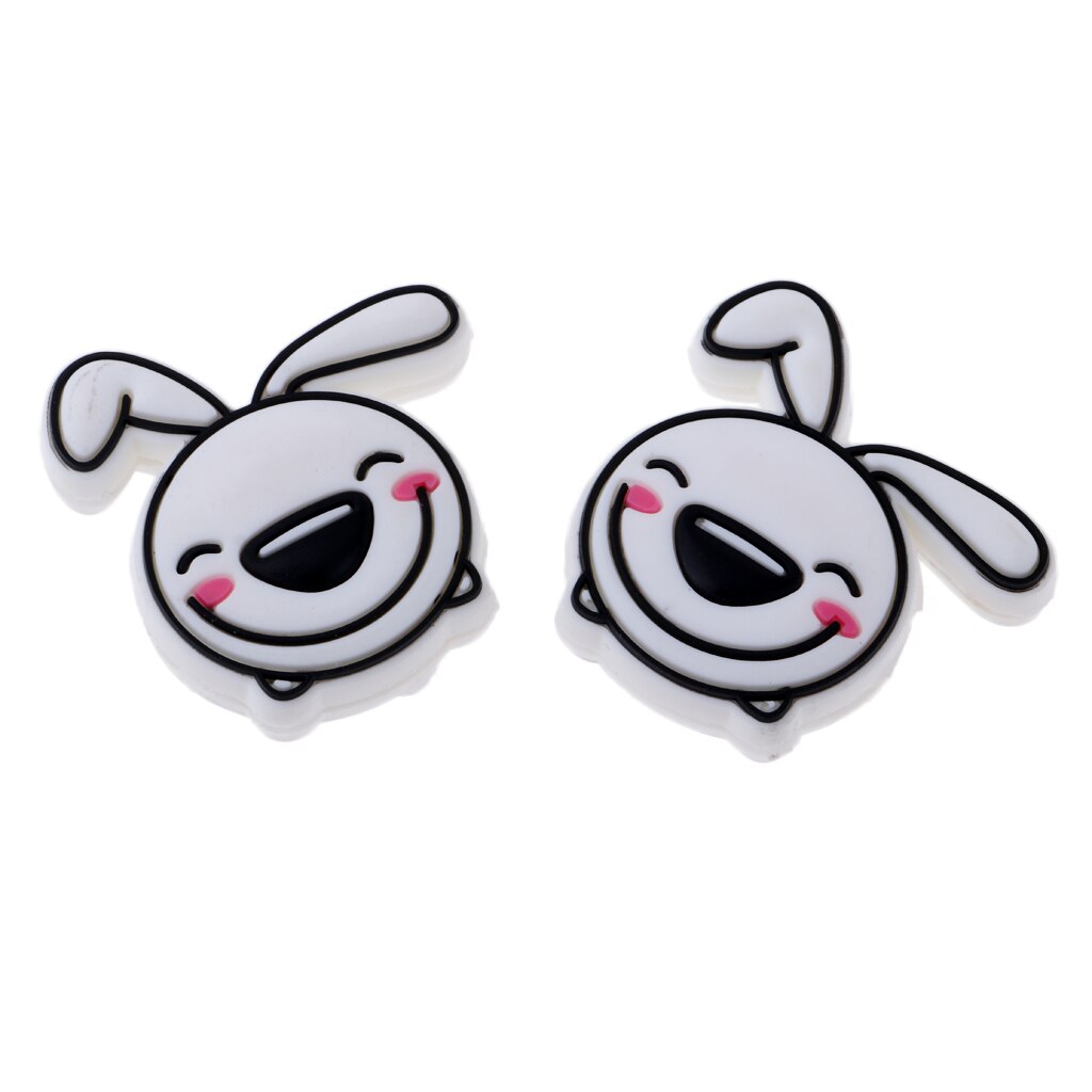 1 Paar Tennis Rackets Trillingsdempers Schokdemper Set: White Rabbit