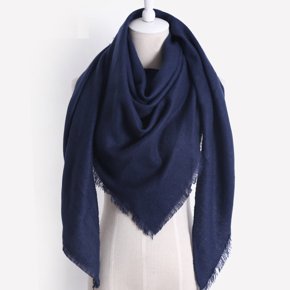 de luxe femmes hiver écharpe en cachemire grande couverture écharpe envelopper longue laine châles écharpes femmes couleur unie écharpe Hijab