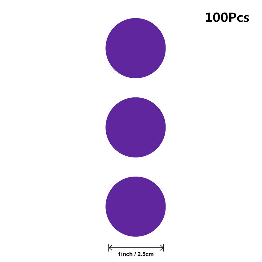 Etiquetas adhesivas redondas de puntos coloridos para niños, pegatinas de decoración grabables, pegatinas de papelería para embalaje de de recompensa para profesores, 100-500 Uds.: Rojo oscuro