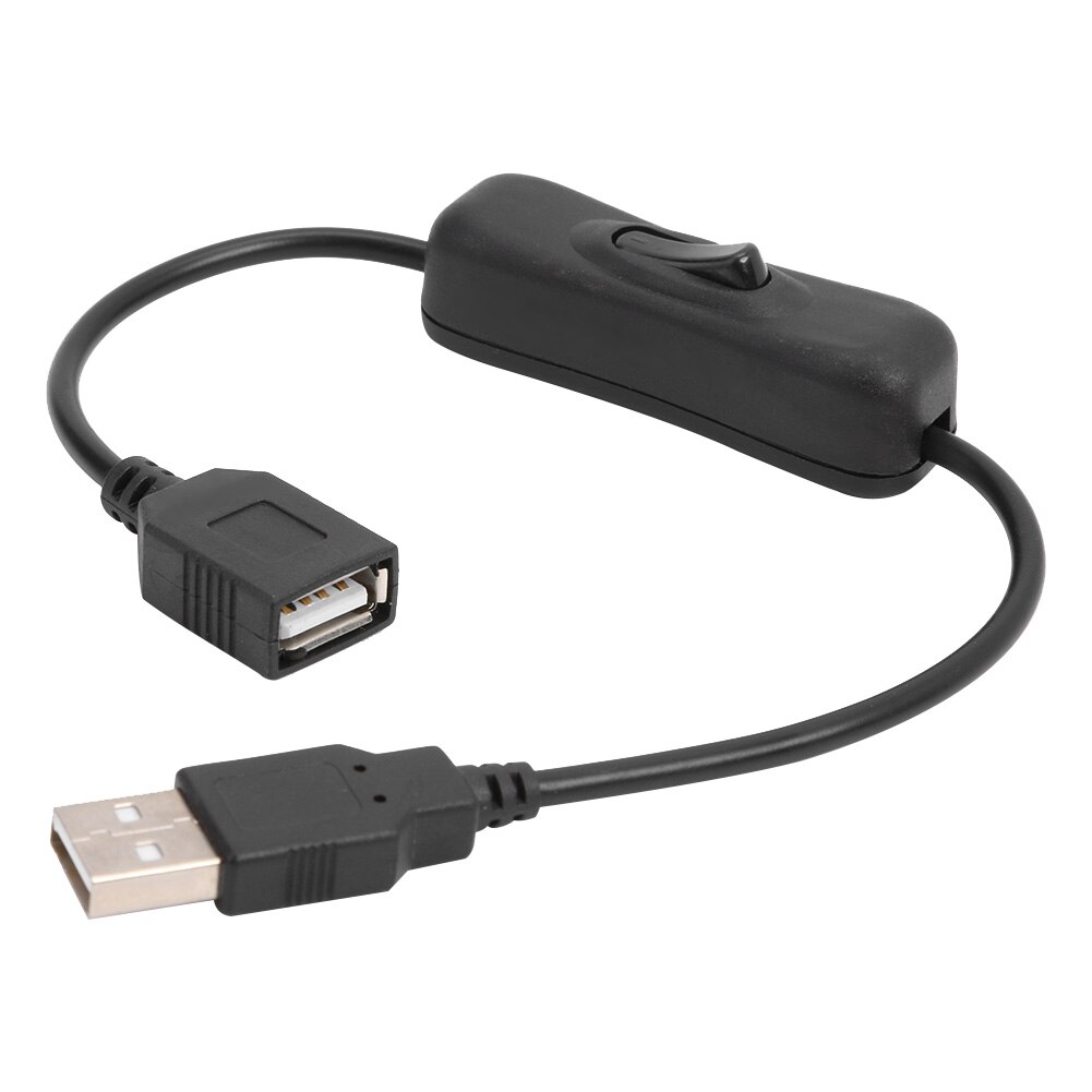 12 inch USB Cable with 303 Button Switch for USB Lamp Fan Male to Female USB Power Cables: 5pcs
