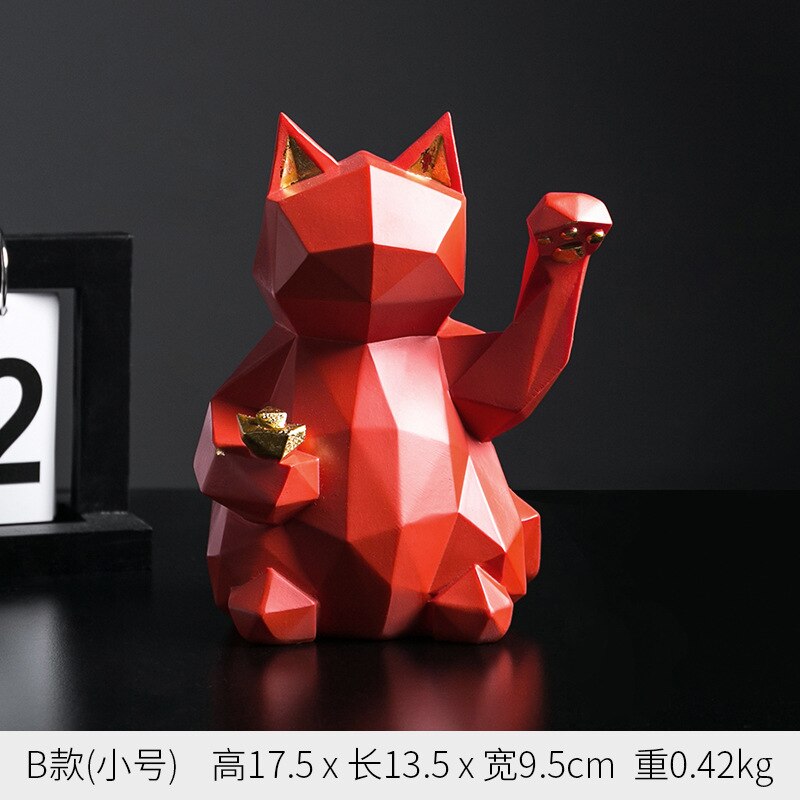 Noord-europa Eenvoudige Lucky Cat Hars Dier Ornamenten Woonkamer Veranda Shop Ornamenten Zachte Decoratie Proces: T2