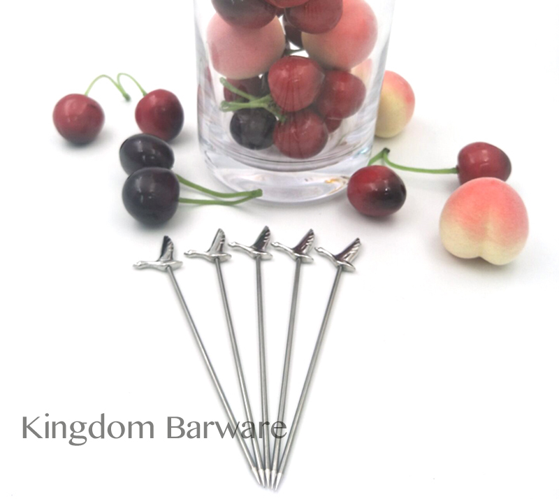 6 stks Cocktail Pick Rvs Fruit Sticks Bar Gereedschap Drink Roeren Sticks Martini Picks Party Wedding Bar Accessoire