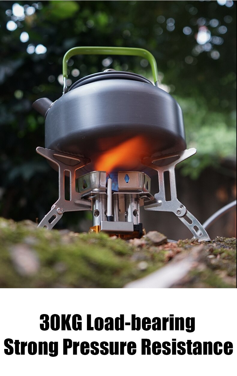Réchaud à gaz de Camping 5800W, 3 brûleurs, léger, coupe-vent, pliable, allumage piézo, pour randonnée, Sport de plein air
