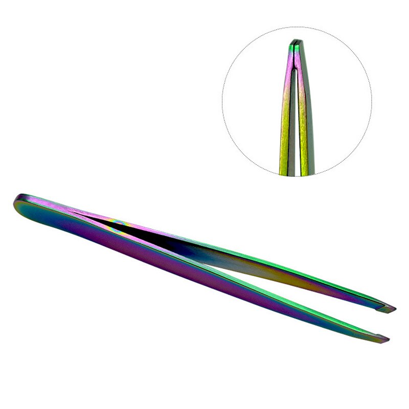 Angled Eyebrow Tweezers Stainless Steel Face Hair Removal Eye Brow Trimmer Eyelash Clip Cosmetic Eyebrow Clip Beauty Makeup Tool