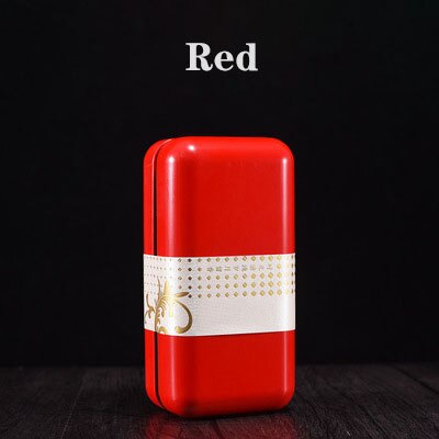 Mini Portable Universal Tea Square Can Storage Tinplate Box Packaging Jar: Red