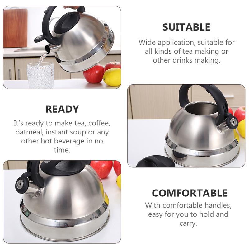 3L Stainless Steel Water Kettle Boiling Kettle Thickened Bottom Whistling Kettle