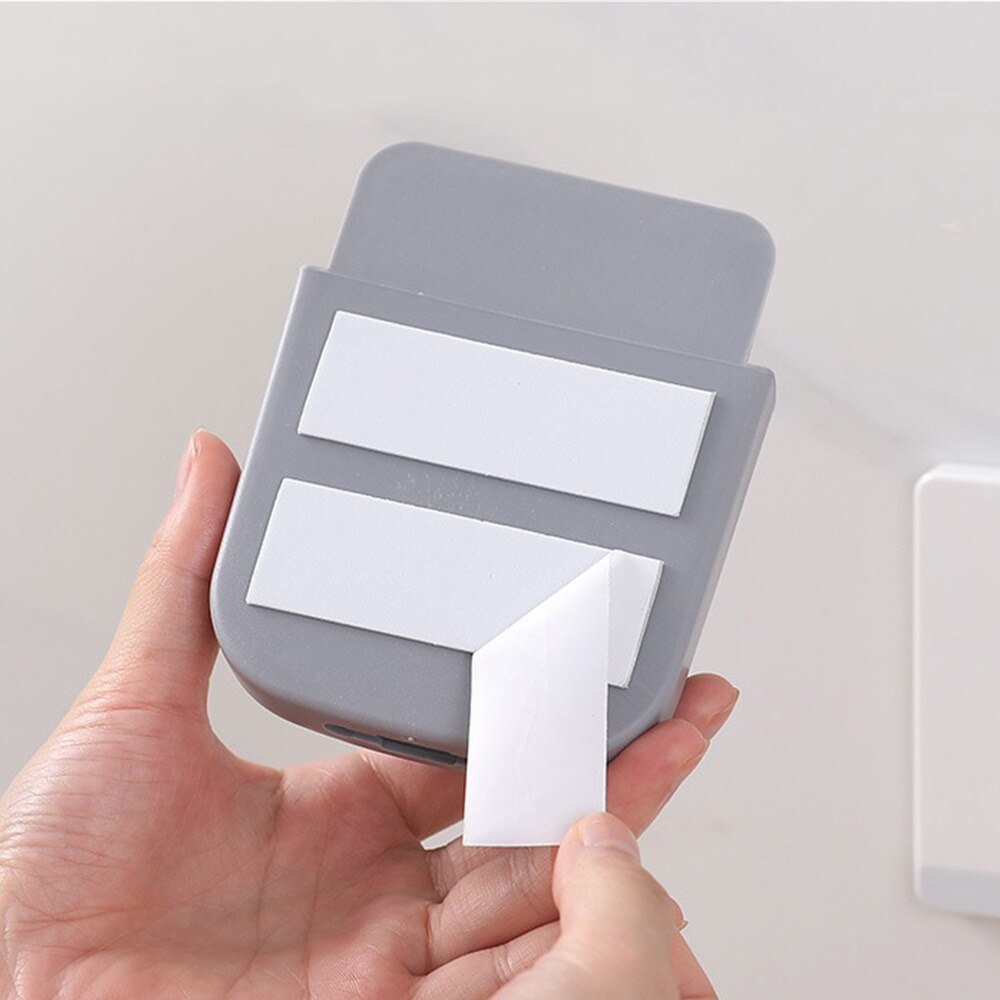 Wall Mounted Storage Box Mobile Phone Plug Holder Stand Rack Remote Control Storage Organizer Case For Air Conditioner TV