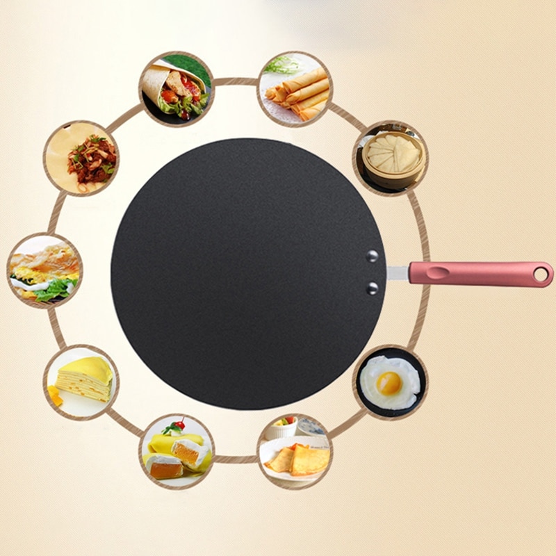 Aluminium Pannenkoek Pan Crêpe Maker Platte Pan Bakplaat Pan Met Spreader & Spatel Crêpe Bakplaat