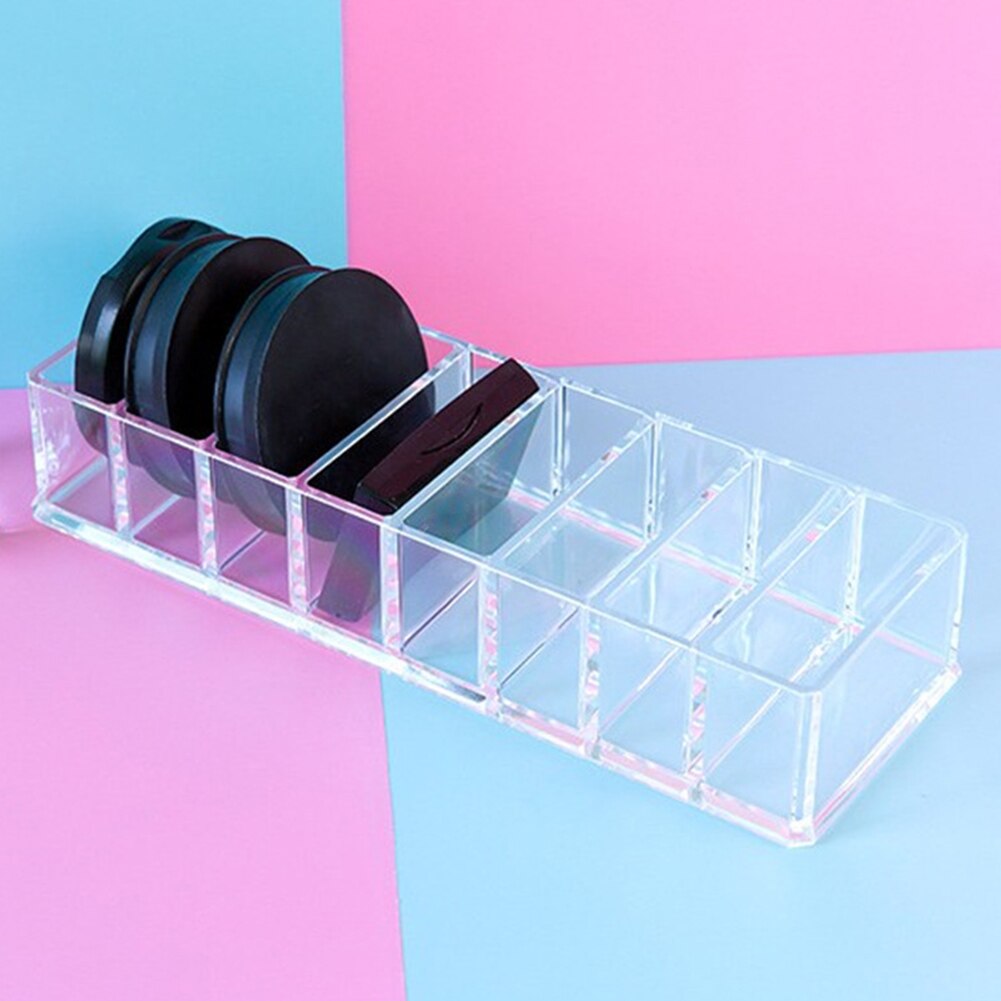 8 Compartment Eyeshadow Palette Classify Pressed Powder Acrylic Compact Organizer Home Transparent Salon Dressing Table Holder