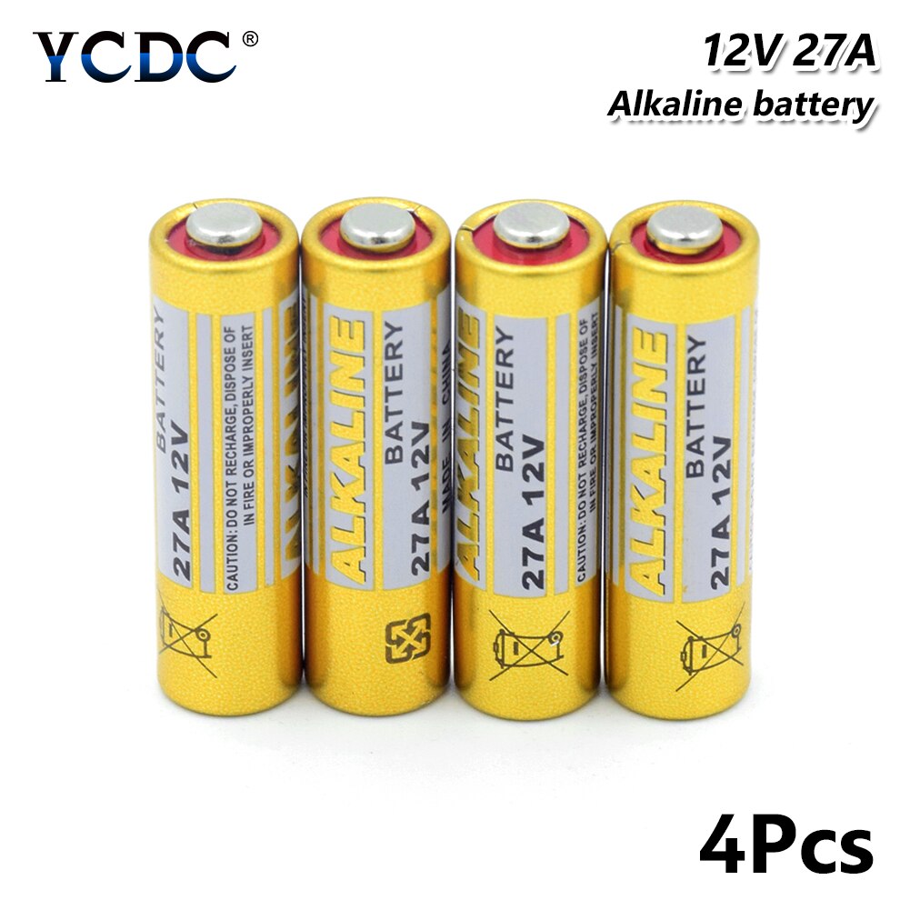 Replacement Batteries 12V Alkaline Battery 27A MN27 E27A L828 E27 VR27 CA22 For Alarm Calculator: 4 PCS