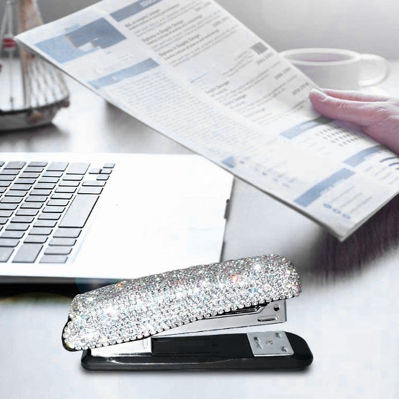 -Diamond Crystal Handmade Bling Dazzling Stapler for Office, School, or Home