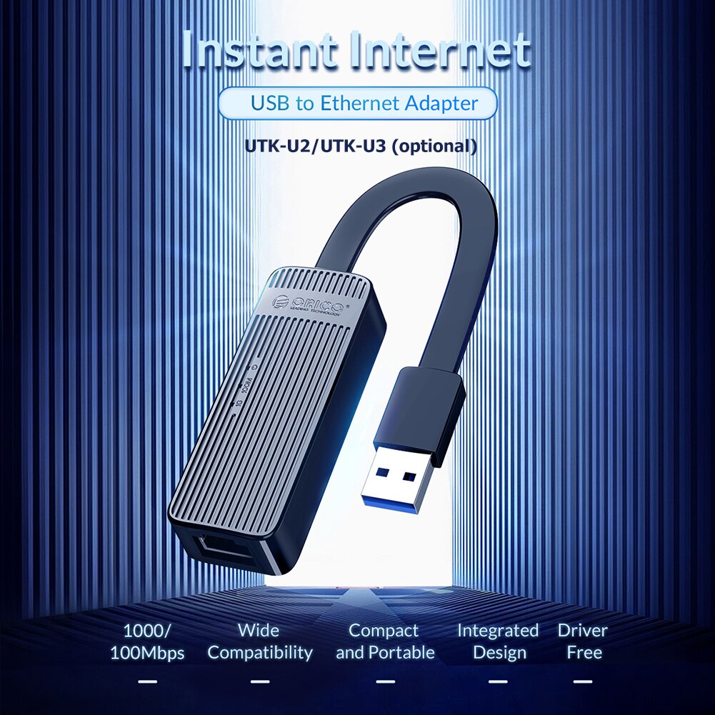 Orico UTK-U2 UTK-U3 sem fio usb placa de rede usb 2.0 3.0 1000mbps ethernet adaptador usb ethernet wi-fi dongle pc wi-fi receptor