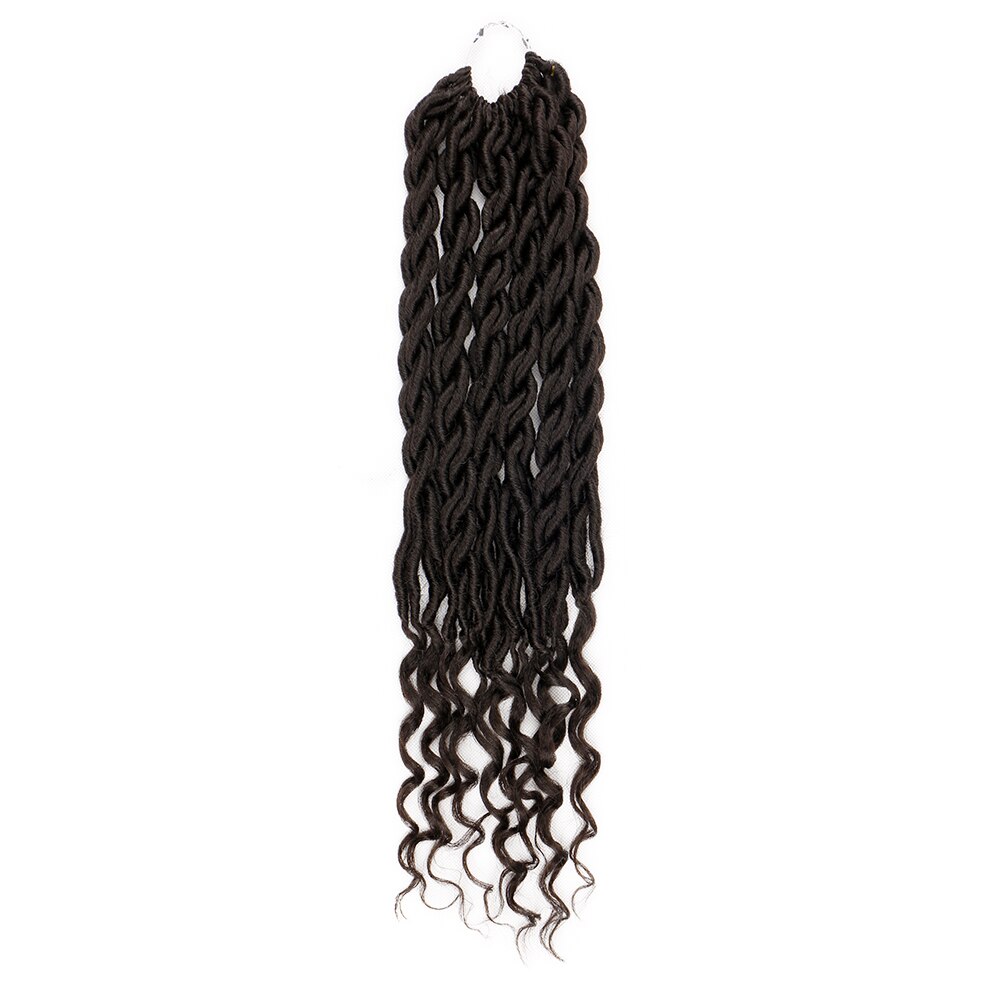 Faux Locs Curly Crochet Braid Hair 18inch 24 Strands Bohemian Ombre Braiding Hair Extensions Synthetic Crochet Hair for Women: #4