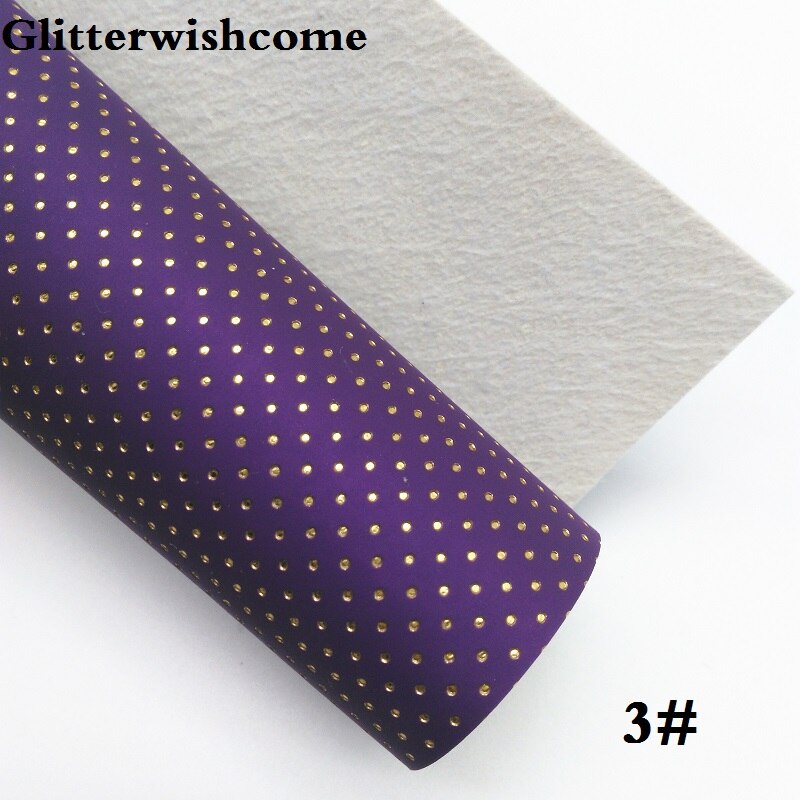 Glitterwishcome 21X29CM A4 tamaño de cuero sintético puntos en alto relieve Tela de cuero de vinilo para arcos GM063A: 3