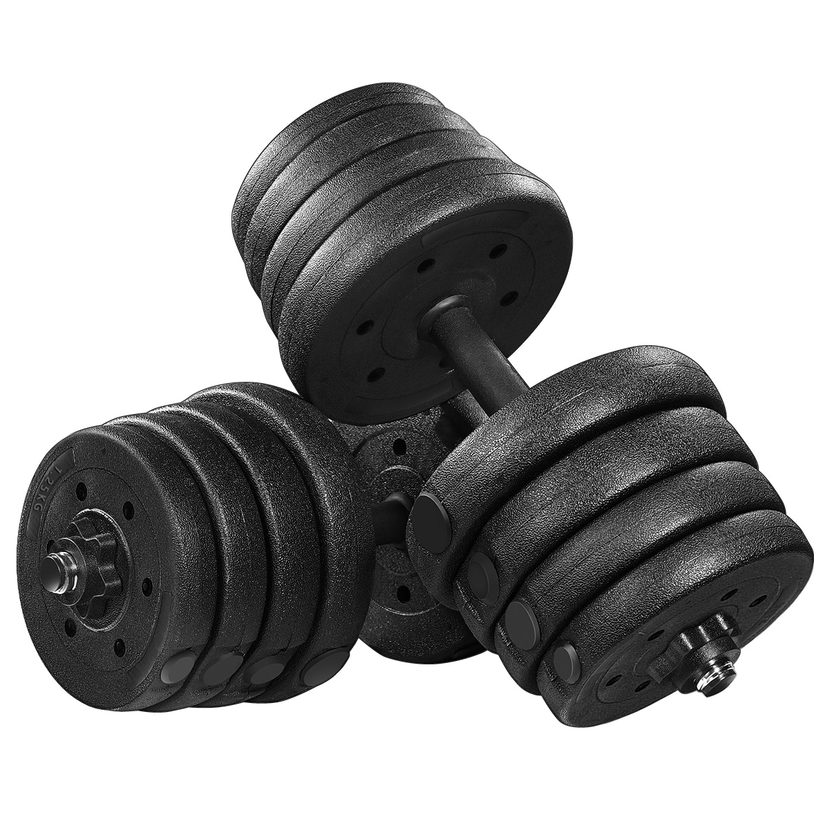 In Voorraad 30Kg Halter Gewicht Set Verstelbare Effen Fitness Halter Set Veiligheid Antislip Dumbbells Gym Oefening Training voor Thuis: Default Title