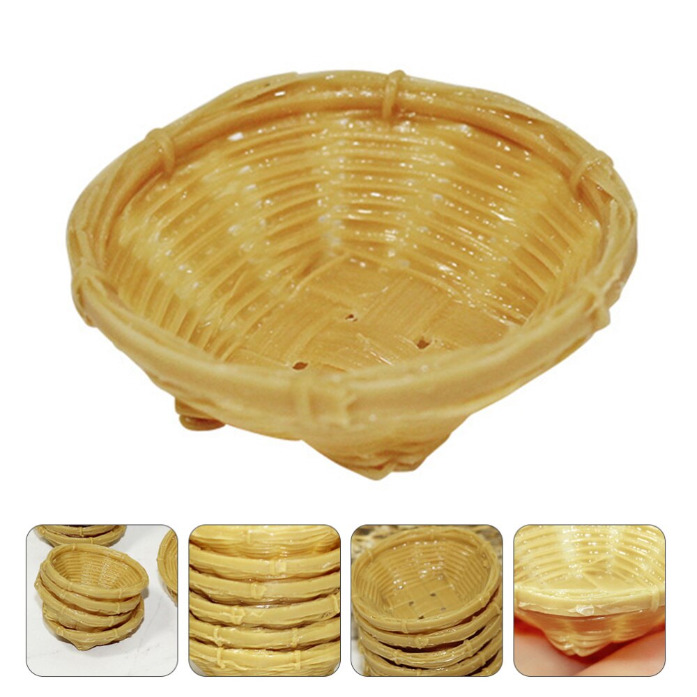 1Pc Children Resin Basket Simulation Mini Basket Home Desktop Adornment