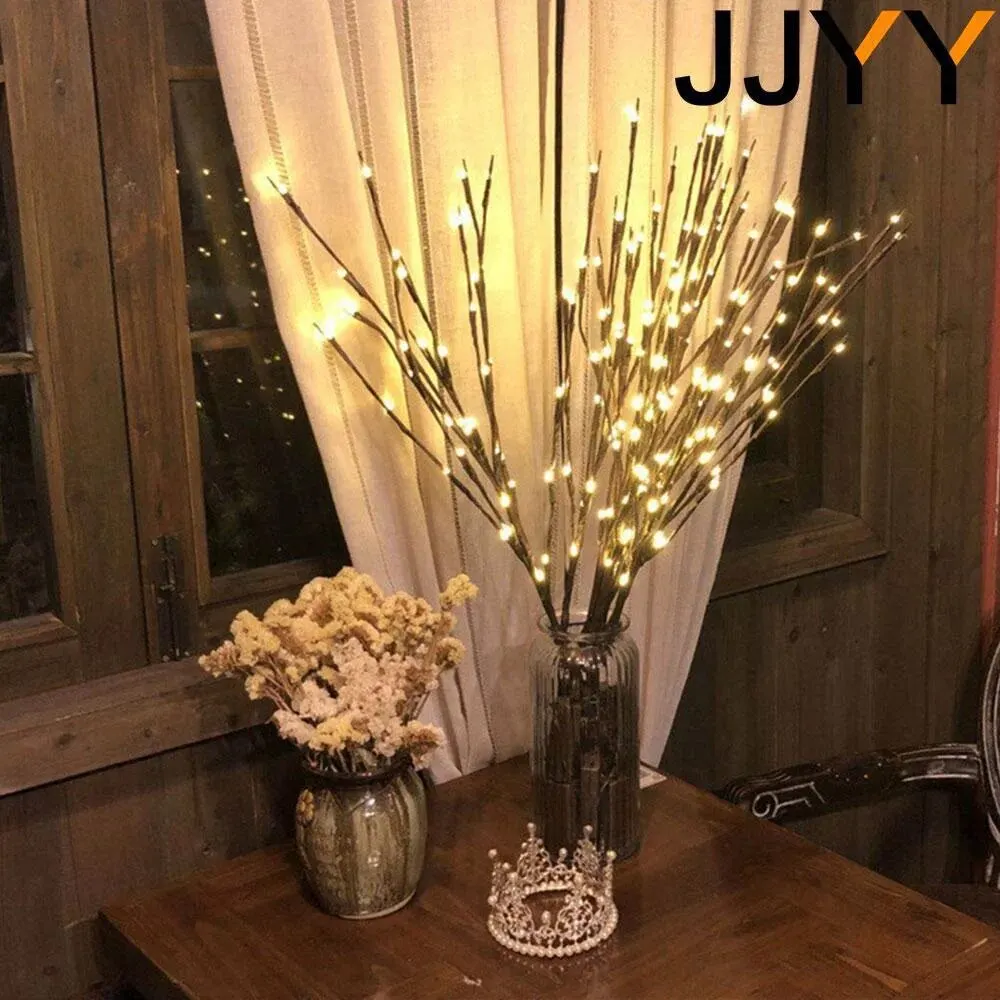 Luces LED de rama brillantes, luces decorativas con pilas, adecuadas para decoración del hogar, bodas, fiestas, festivales, Navidad
