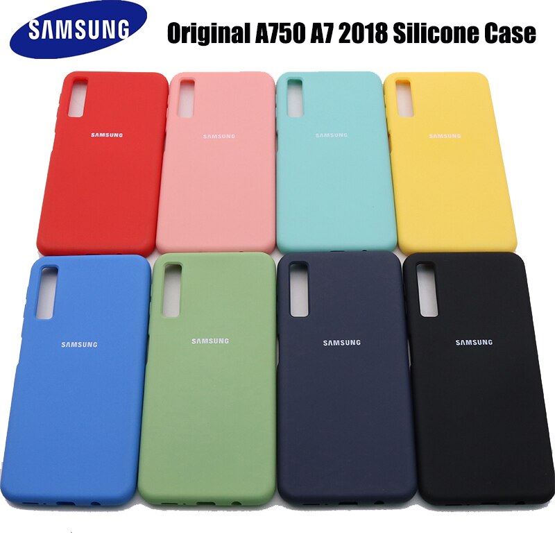 Original Samsung A7 A750 Liquid Silicone Soft Protection Back Case Soft TPU Cover For Galaxy A 7 A750F SM-A750F