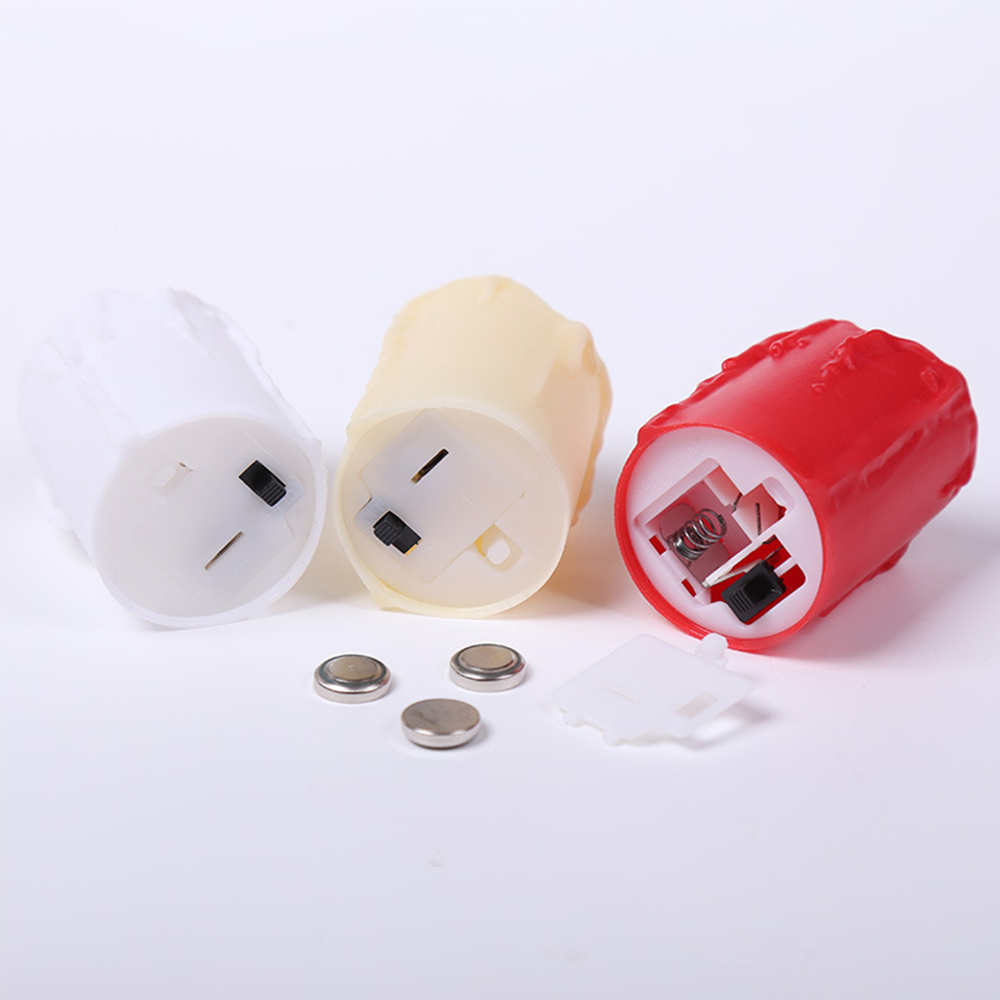 6 st led ljus flamlösa värmeljus batteridrivna ljus äkta paraffinvax pelare bröllopsfest dekor 3 färg