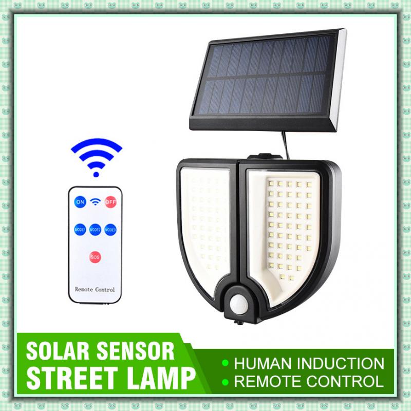 90LED Solar Sensor Licht Menselijk Lichaam Inductie Lamp Solar Tuin Lamp Outdoor Waterdichte Verlichting Met Intelligente Afstandsbediening