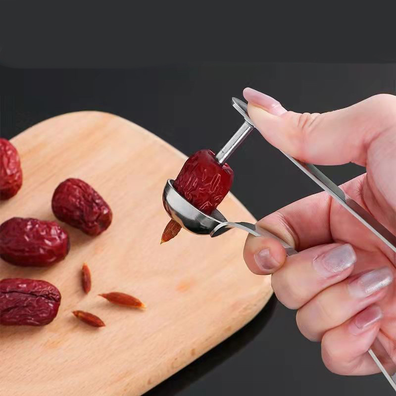 1Pcs Rvs Rode Data Jujube Cherry Olijf Corer Thuis Keuken Fruit Core Remover Zaad Push Out Tool Keuken accessoires