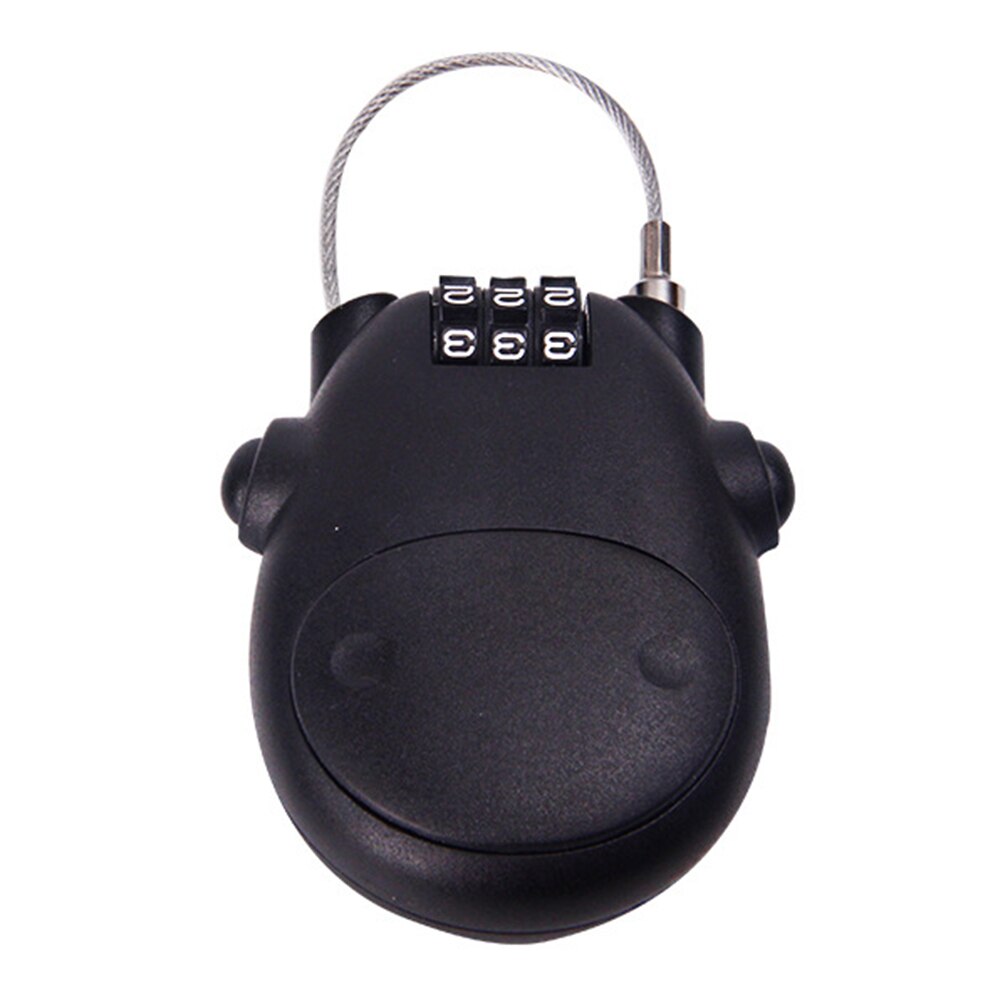 Telescopic Rope Anti Theft Padlock Password Lock Safety Zinc Alloy Luggage Portable Small Bicycle Durable Combination Digit: Black