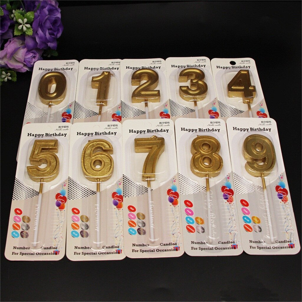 Glitter Talking Tables Number Candles Gold Number 0-9 Birthday Party Candle Cake Kids