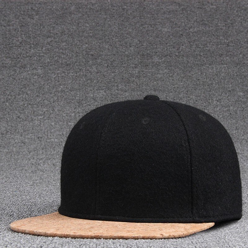 winter flat brim hip hop hats youth skateboard caps wool cork peak wool baseball cap men felt snapback hat
