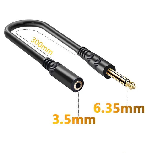 Mono 6.5 naar 3.5 Stereo Jack 1/8 3.5mm Naar 1/4 6.35mm AUX Audio Adapter Kabel voor PC Telefoon MP3 TV Gitaar Versterker Luidspreker Mixer: Roze