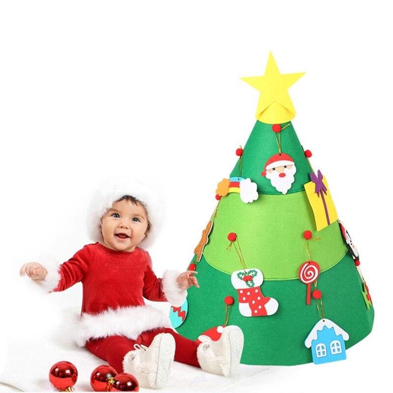 Felt Christmas Tree for Kids 3.2Ft Diy Christmas Tree with Toddlers 17Pcs Ornaments for Children Xmas Hanging Hom