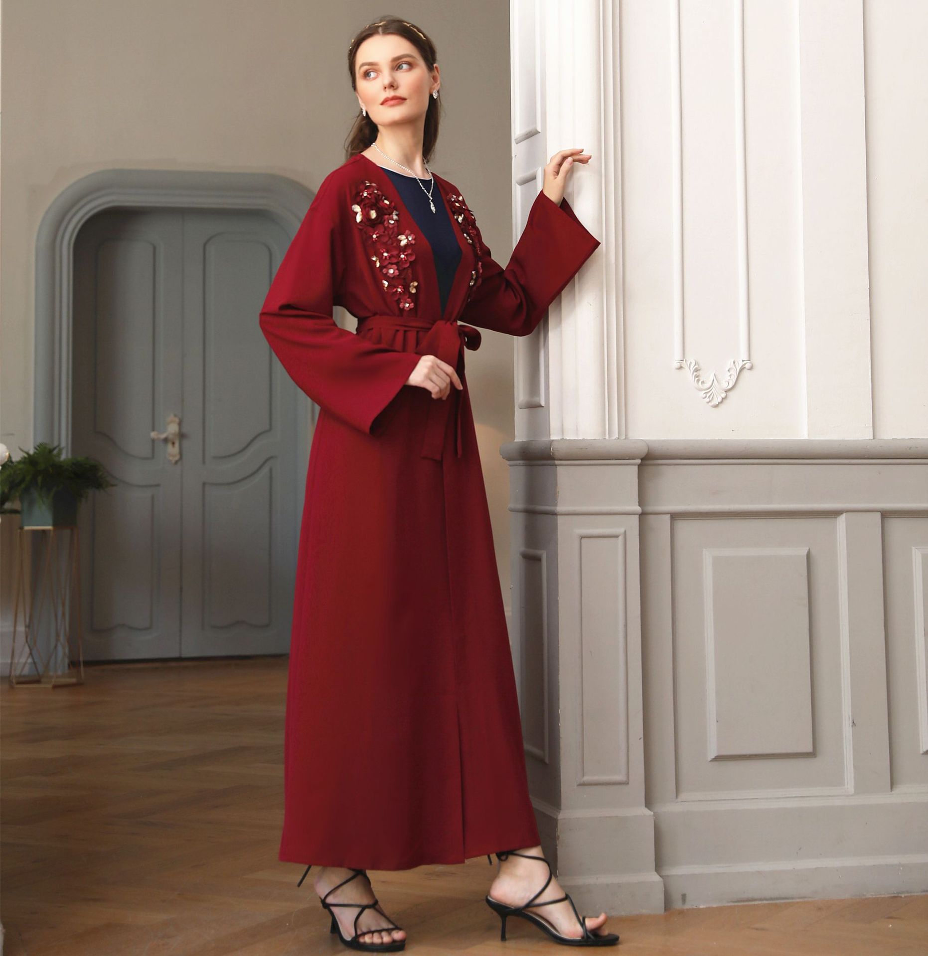 Abaya Kimono muzułmański sweter hidżab sukienka turecki islamska odzież Abayas dla kobiet Kaftan dubaj Kaftan Oman szata Djelaba Femme